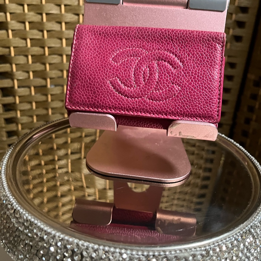 COPY - CHANEL  Vintage Pink Caviar Leather Six Key Holder Case Mini Wallet Pouch